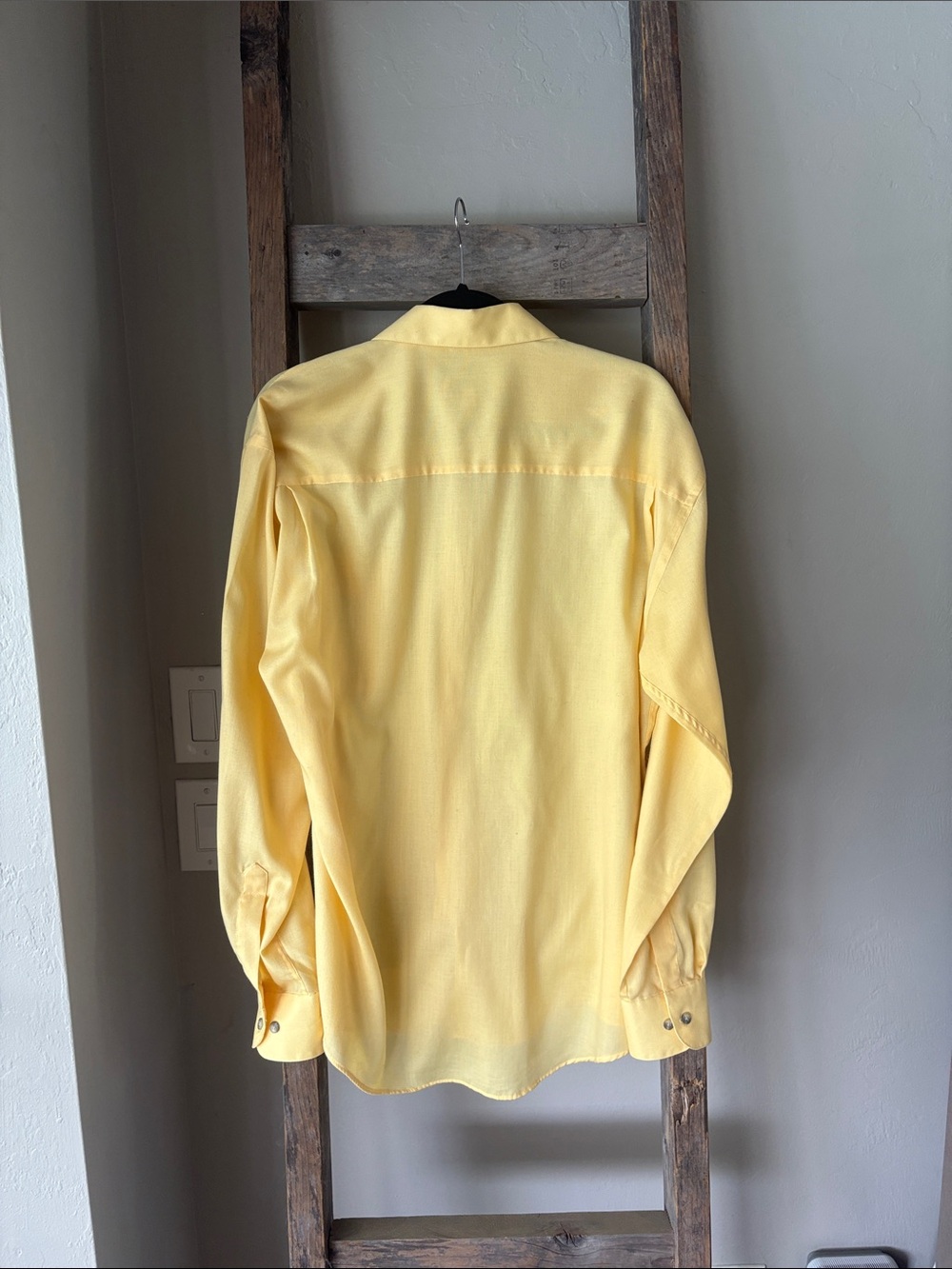 Vintage YSL Button-Up Shirt Large Wrinkle Resistant Butter Yellow - Picture 5 of 7